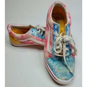 Vans Classics Old Skool Low Tie Dye - Blue / Red / White / Yellow - 7.0Y Junior